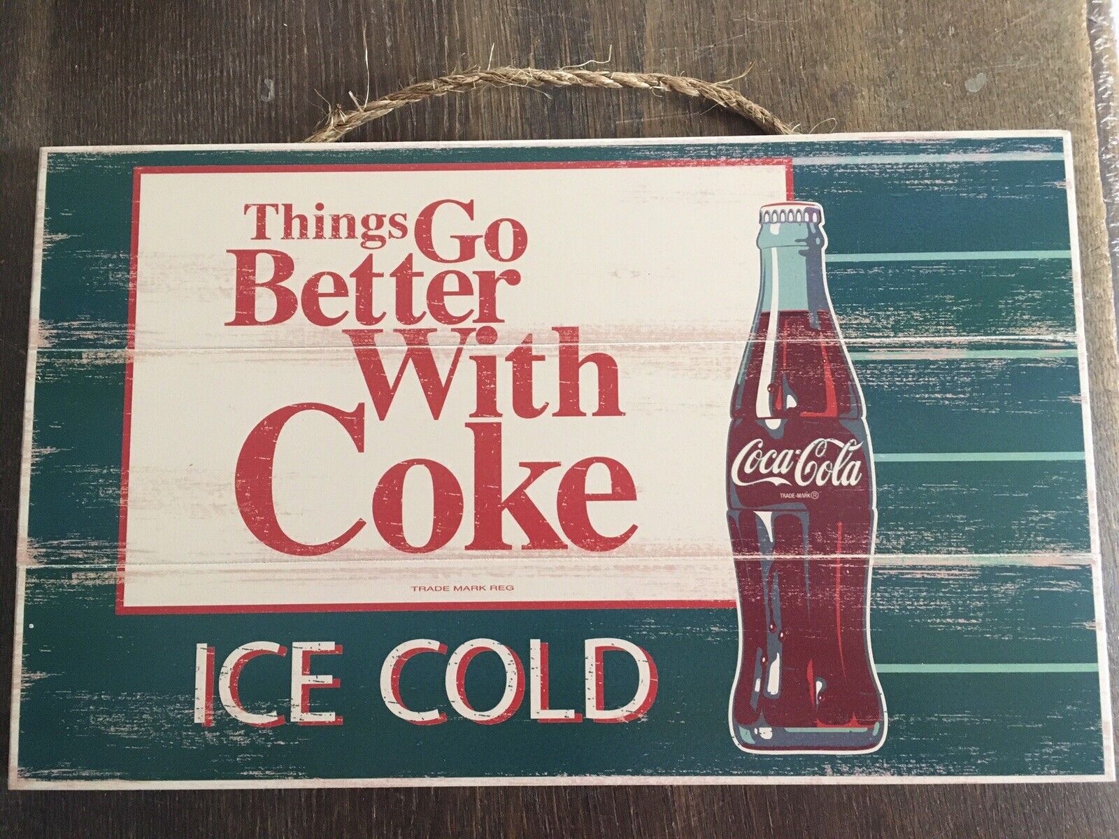 US Holzschild Coca Cola 